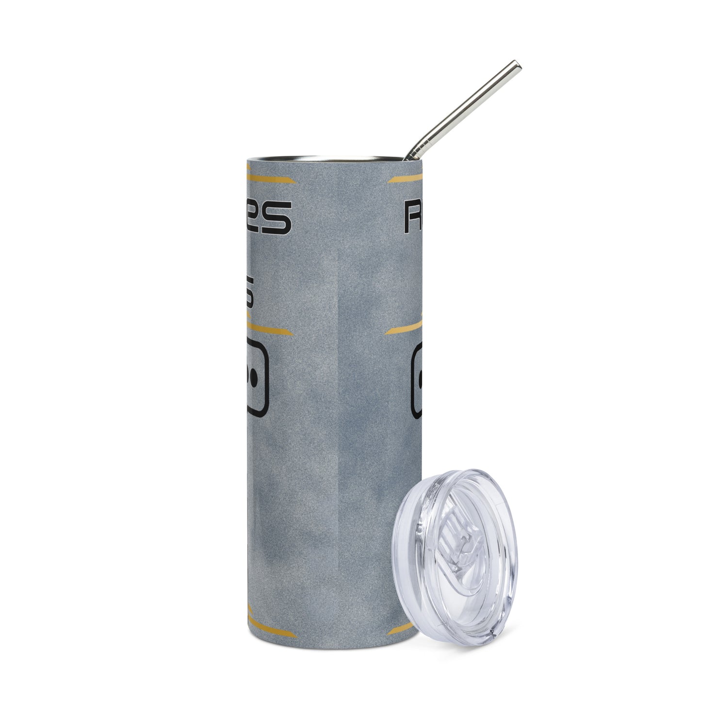 Real Heroes Wear Headsets: Reusable Stainless Steel Water Tumbler w/Straw