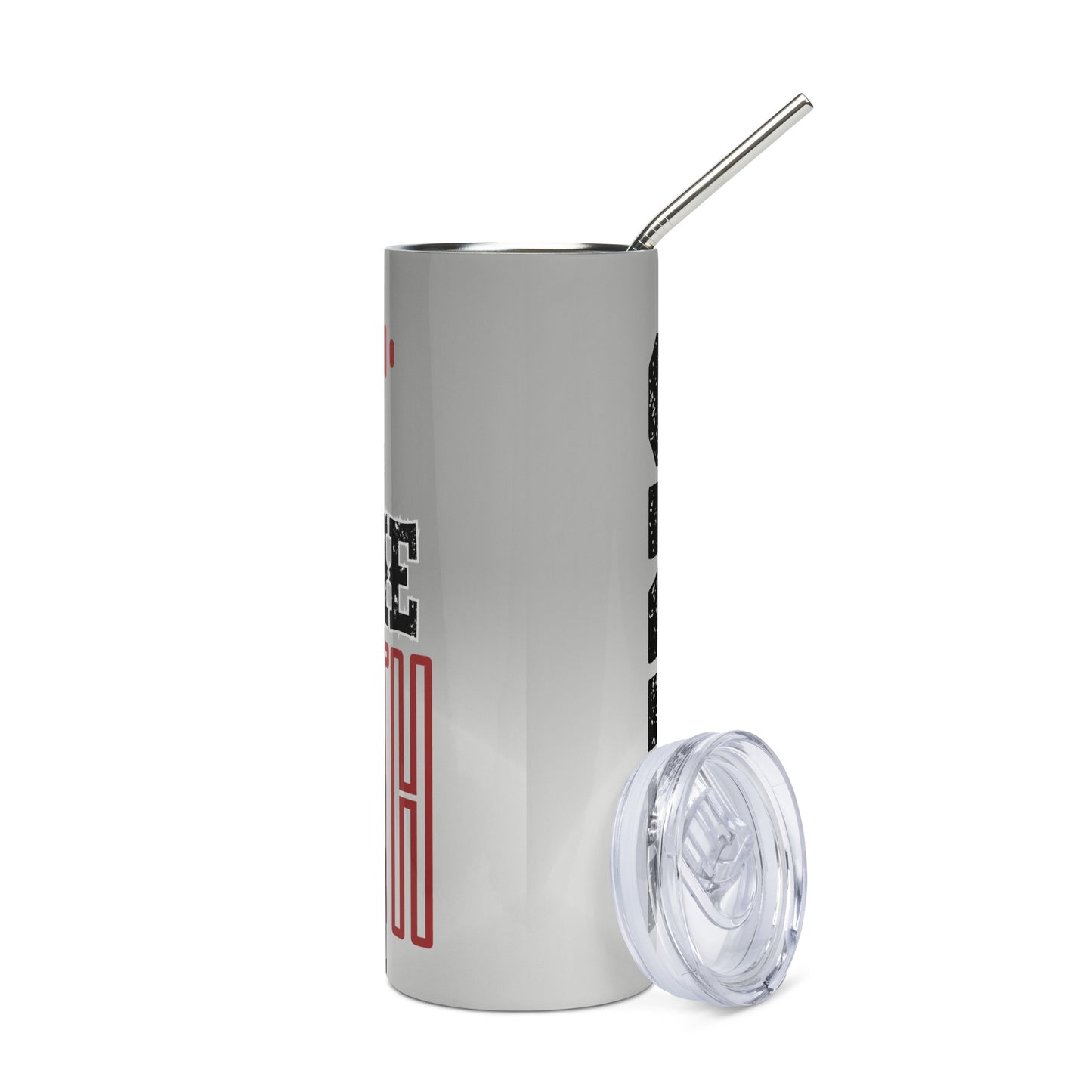 King Of The Booth: Red: Reusable Stainless Steel Water Tumbler w/Straw