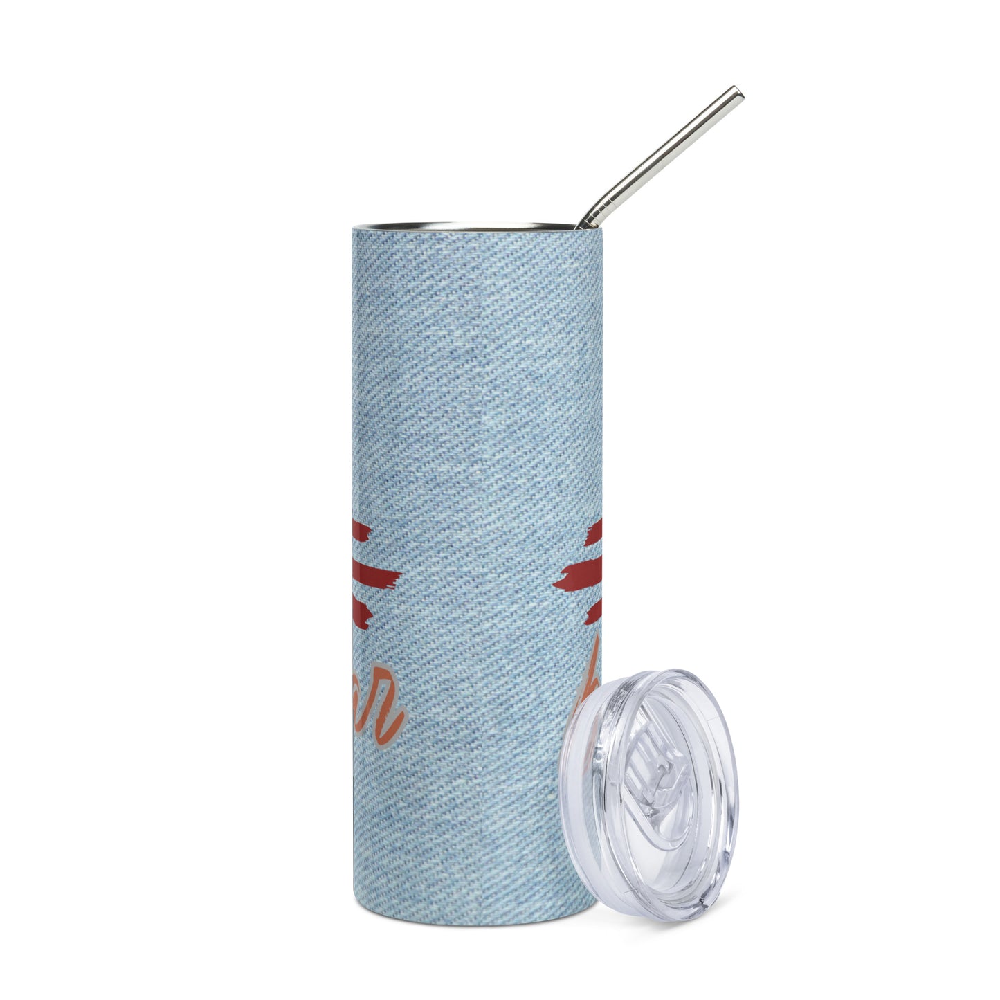 Southwestern Boot Wear: Reusable Stainless Steel Water Tumbler w/Straw