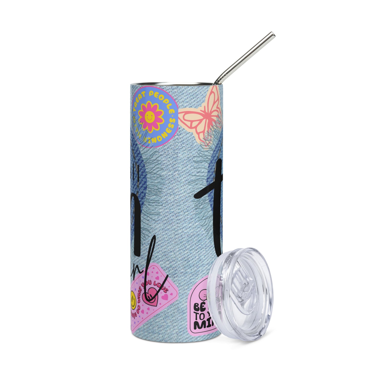 Just A Small Town Girl: Reusable Stainless Steel Water Tumbler w/Straw