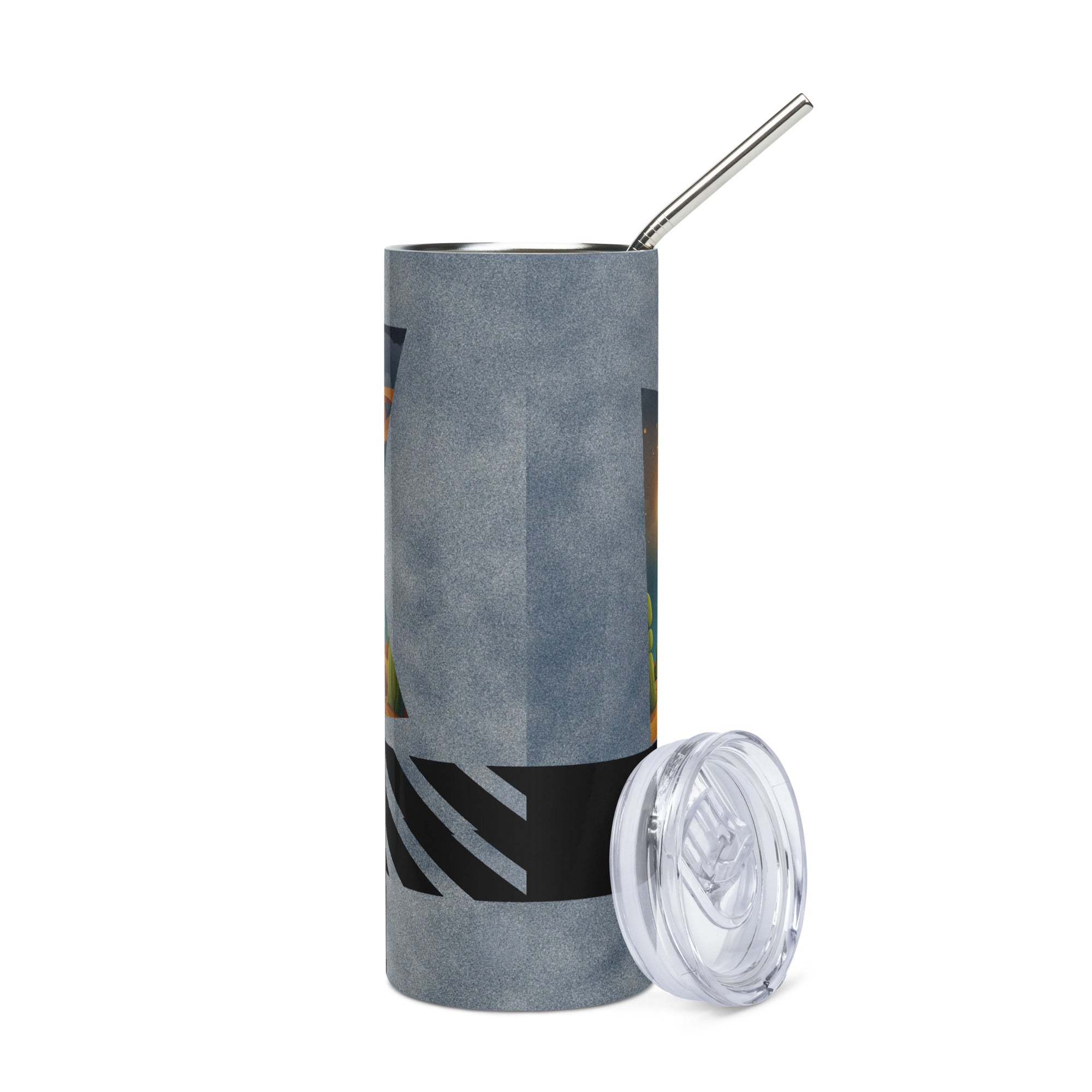 M.I.B.W. Men In Booth Wear: Reusable Stainless Steel Water Tumbler w/Straw