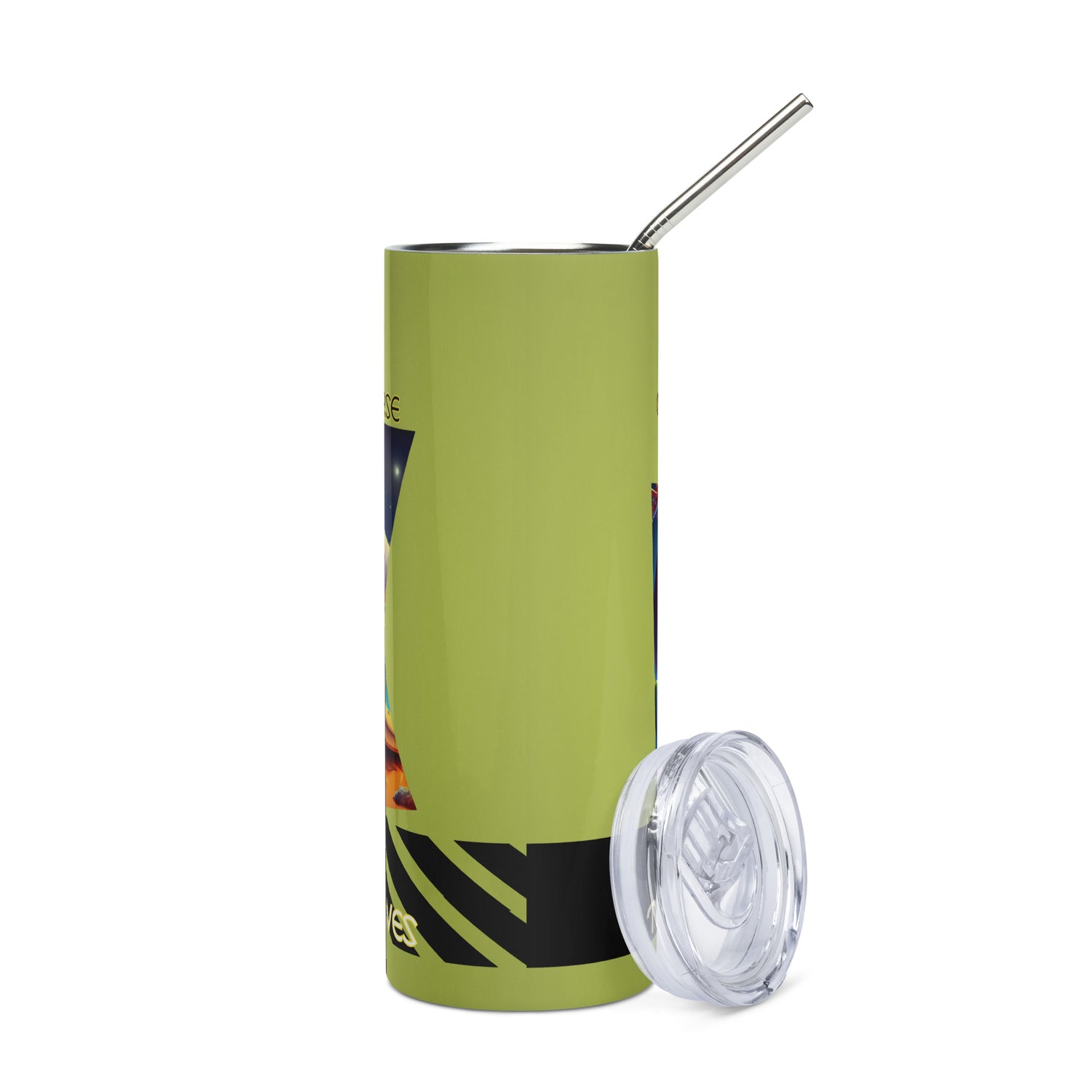 N.O.T.U. Narrators of the Universe: Reusable Stainless Steel Water Tumbler w/Straw