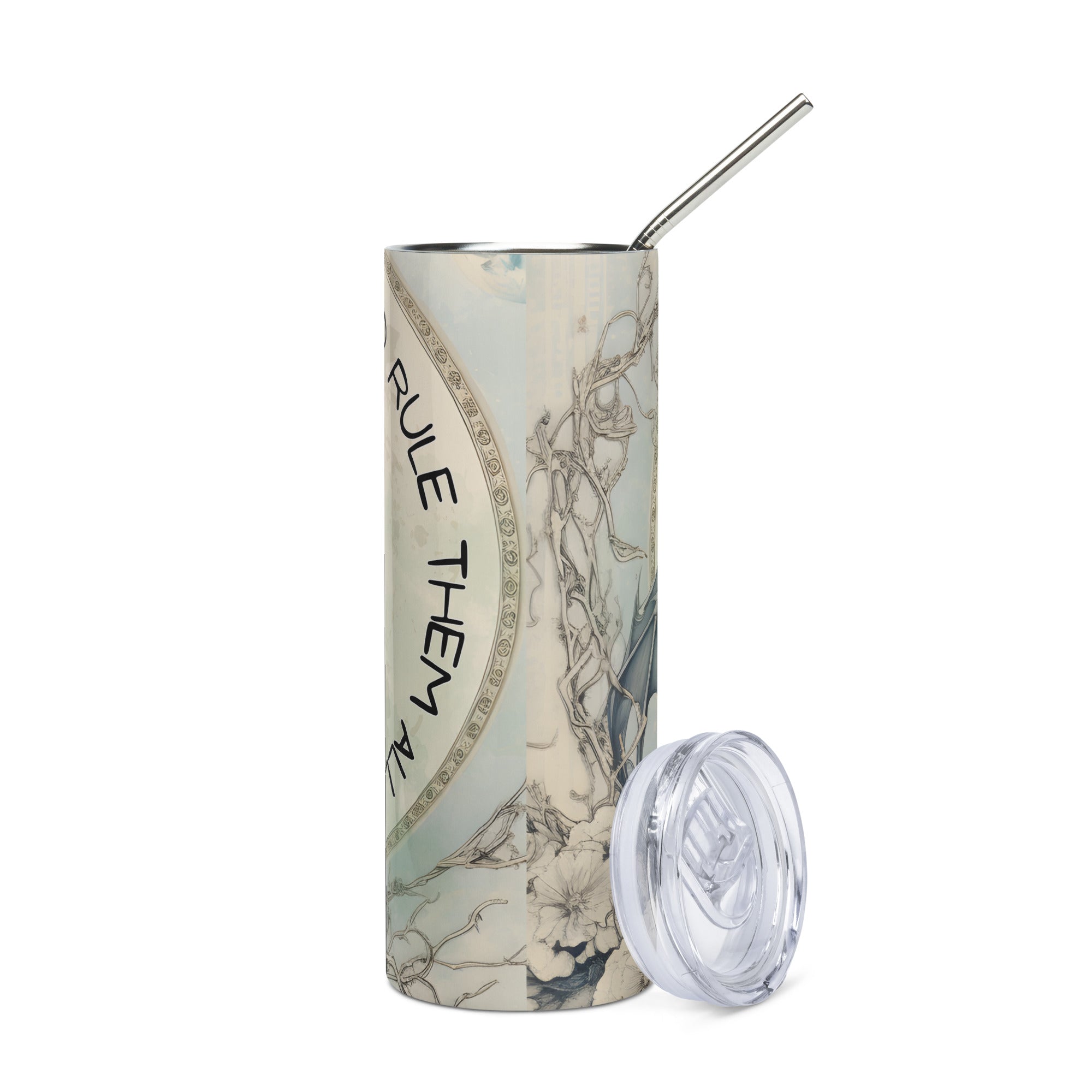 One Voice To Rule Them All: Dragon: Reusable Stainless Steel Water Tumbler w/Straw