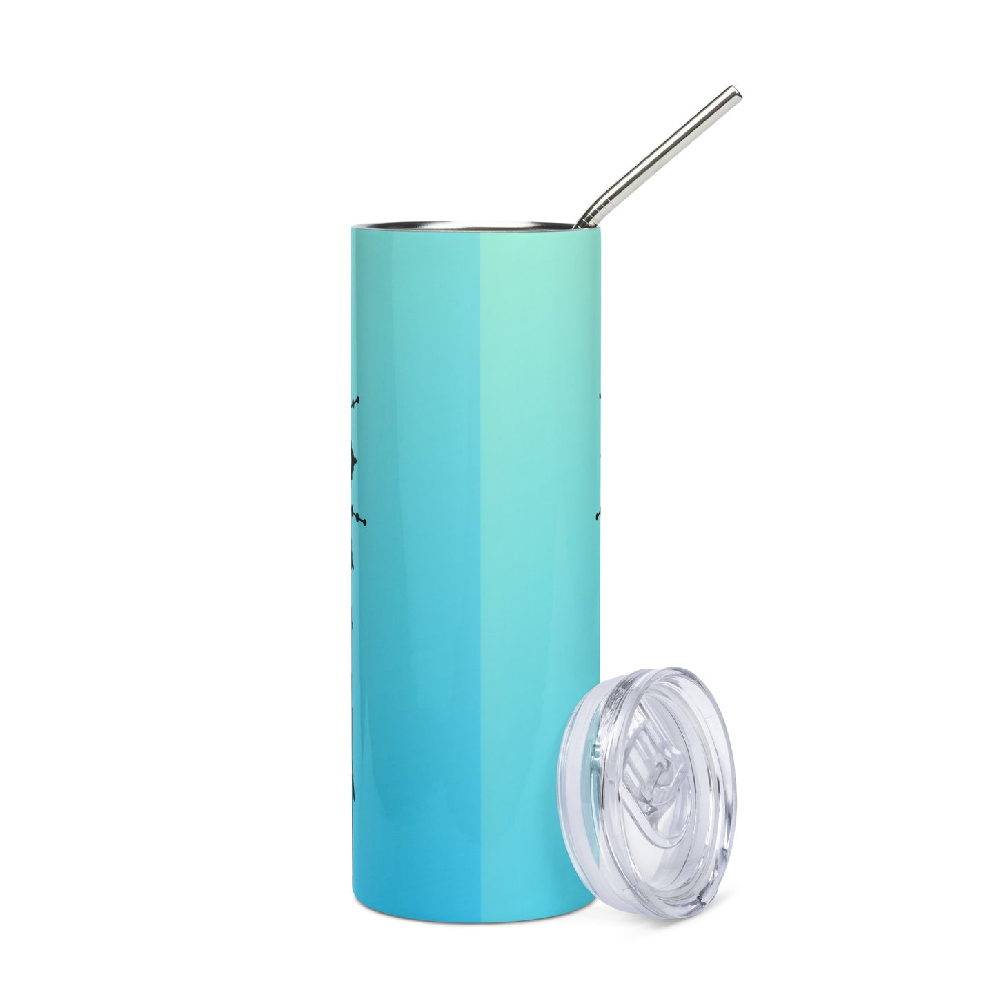 Yoga: 5th Throat Chakra Voice: Reusable Stainless Steel Water Tumbler w/Straw