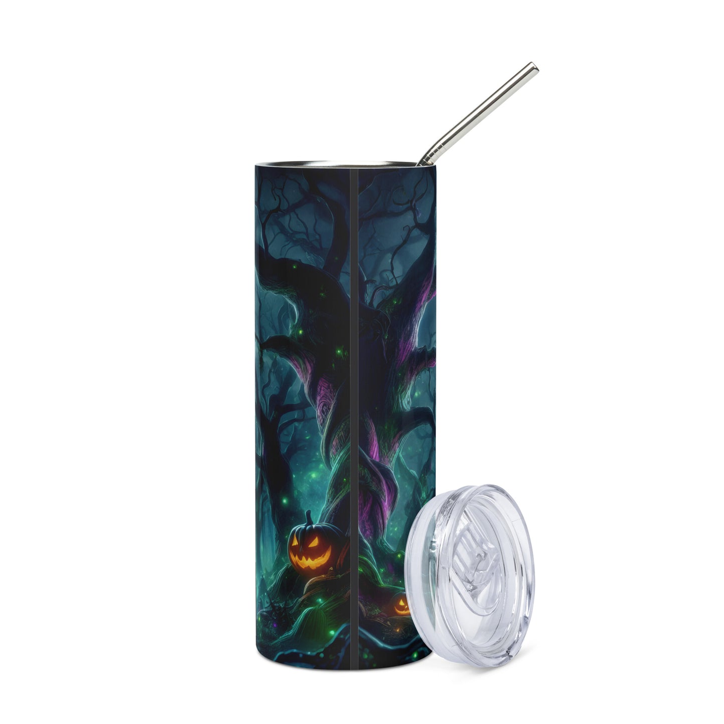 Halloween Hocus Focus Fun: Reusable Stainless Steel Water Tumbler w/Straw