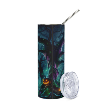 Halloween Hocus Focus Fun: Reusable Stainless Steel Water Tumbler w/Straw