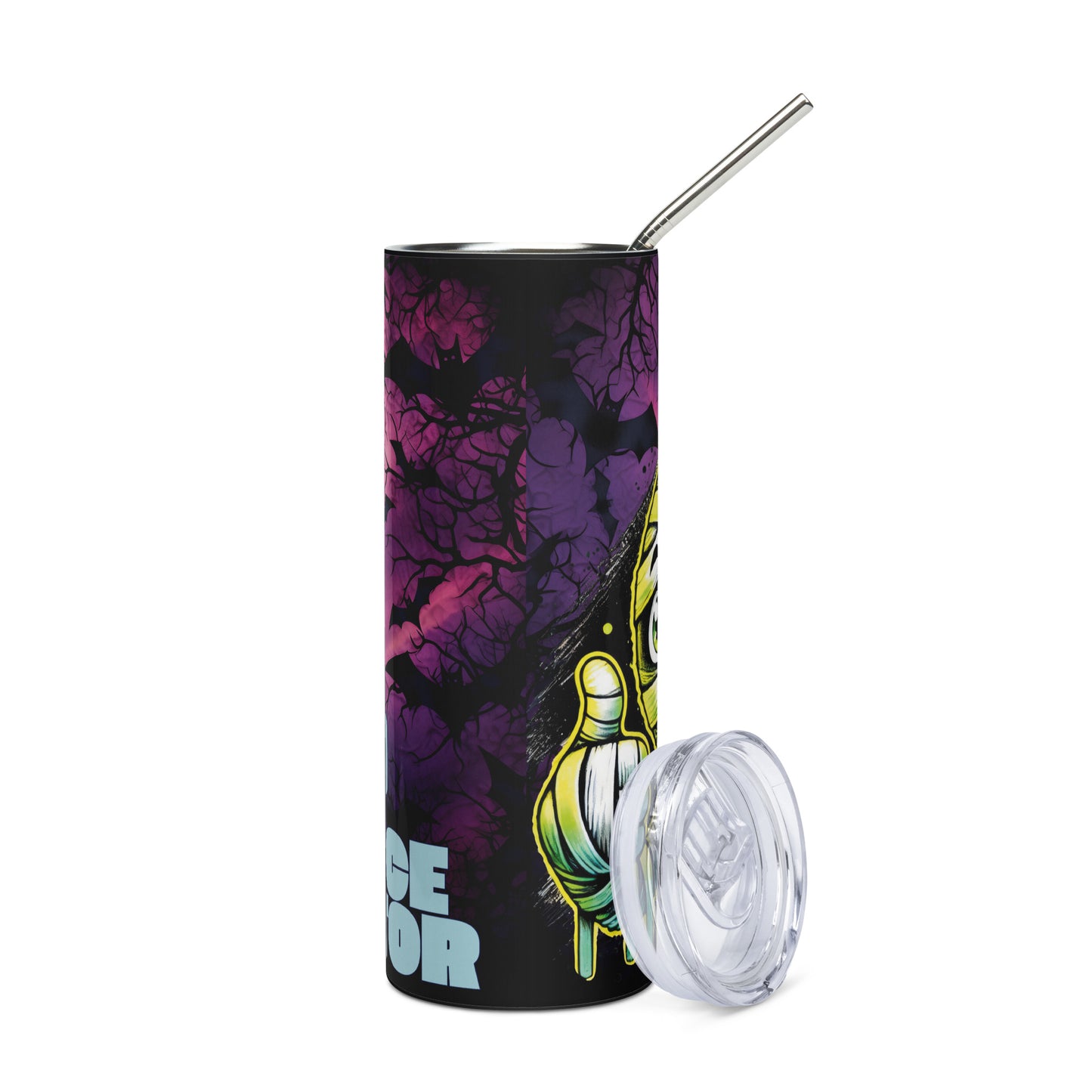Halloween Mummy It's A Wrap: Reusable Stainless Steel Water Tumbler w/Straw