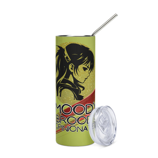 Anime Voice Over: Moody Broody: Reusable Stainless Steel Water Tumbler w/Straw