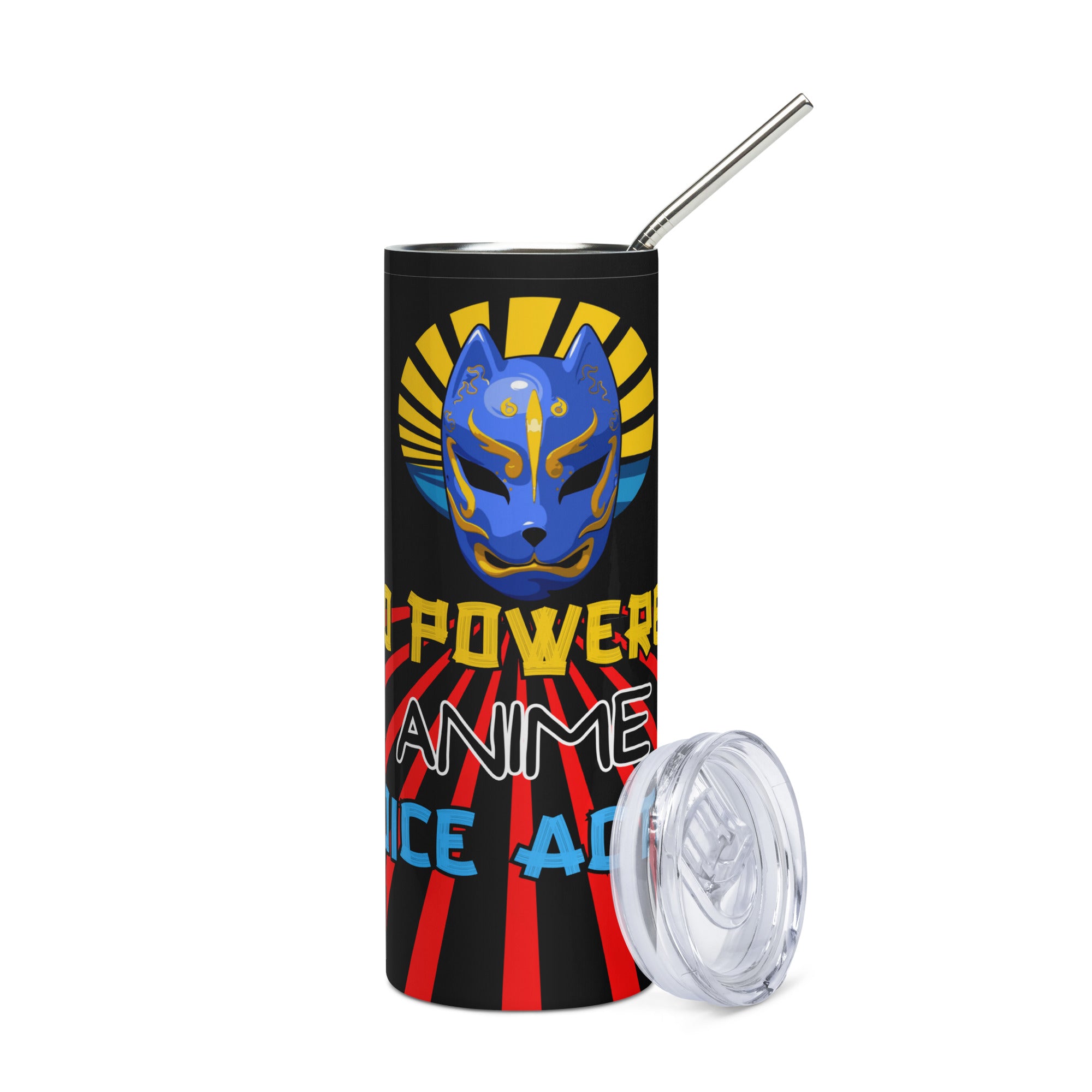 Anime Voice Over: Mask: Reusable Stainless Steel Water Tumbler w/Straw