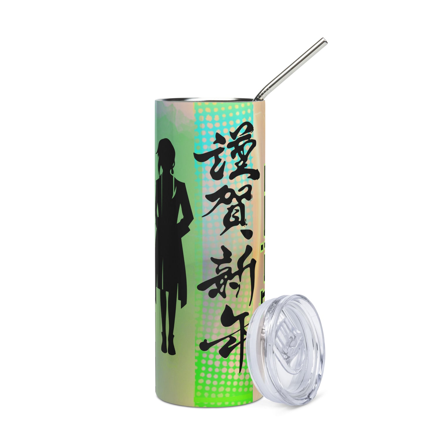 Anime Voice Over: Style: Reusable Stainless Steel Water Tumbler w/Straw