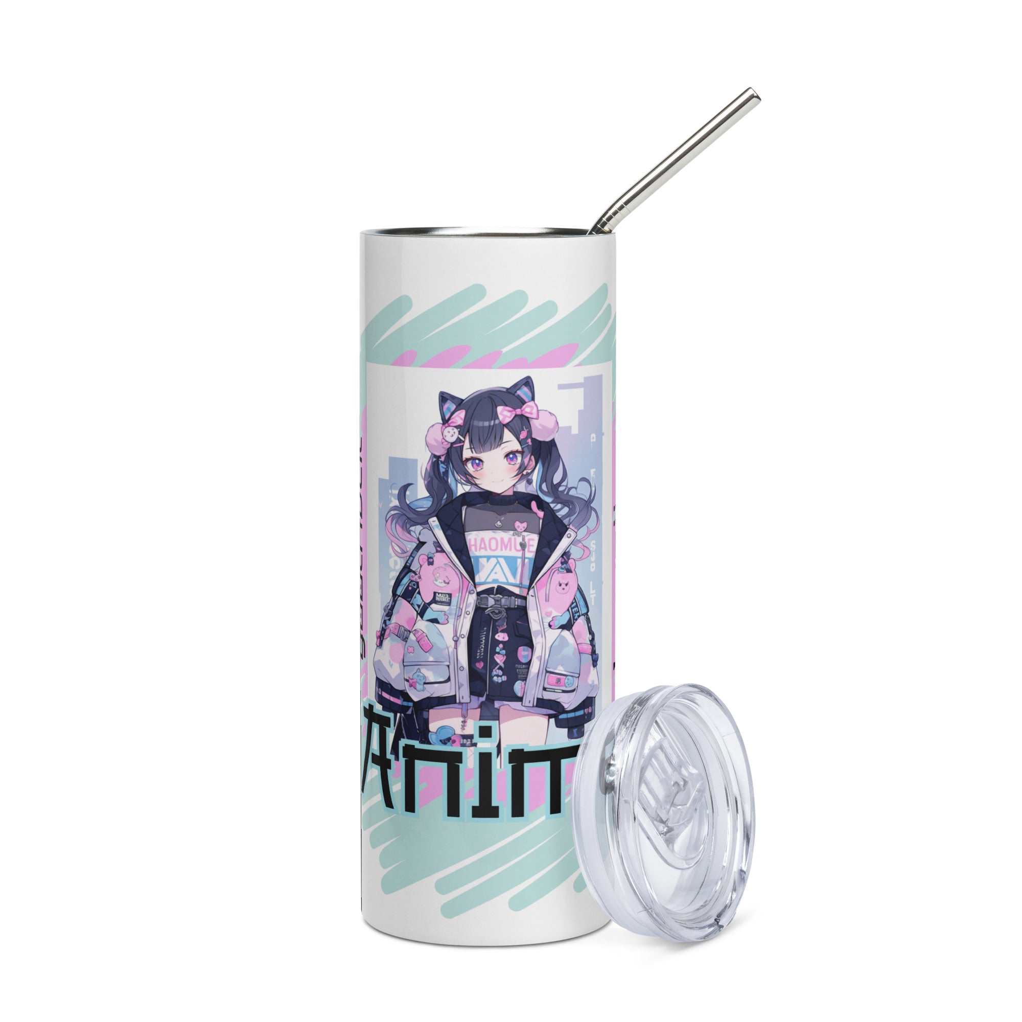 Anime Voice Over: Reusable Stainless Steel Water Tumbler w/Straw