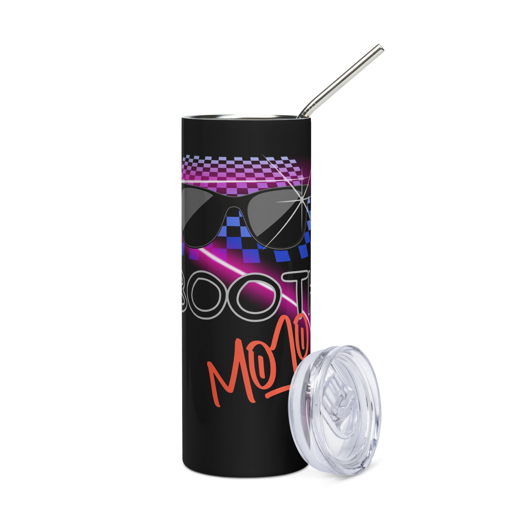 Booth Mojo Voice Over: Reusable Stainless Steel Water Tumbler w/Straw