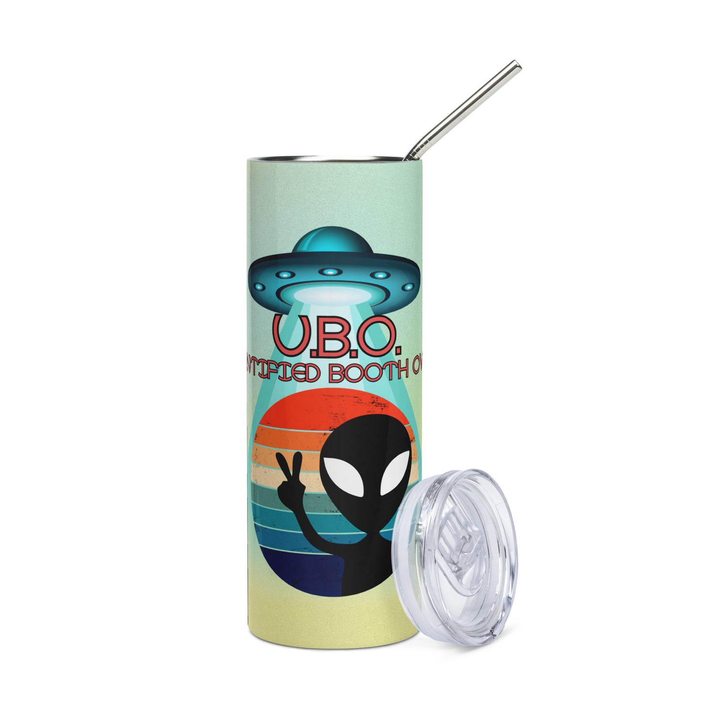 U.B.O. Unidentified Booth Overlord: Reusable Stainless Steel Water Tumbler w/Straw