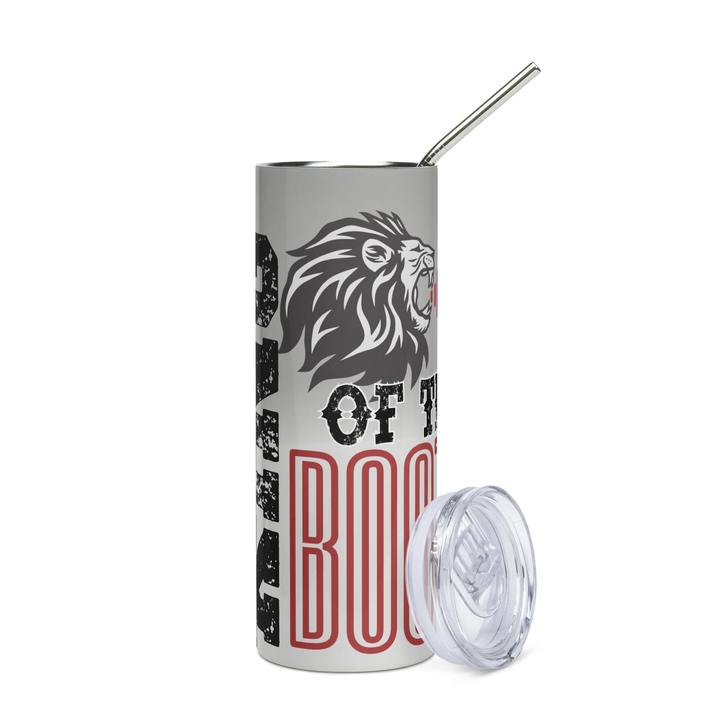 King Of The Booth: Lion: Reusable Stainless Steel Water Tumbler w/Straw