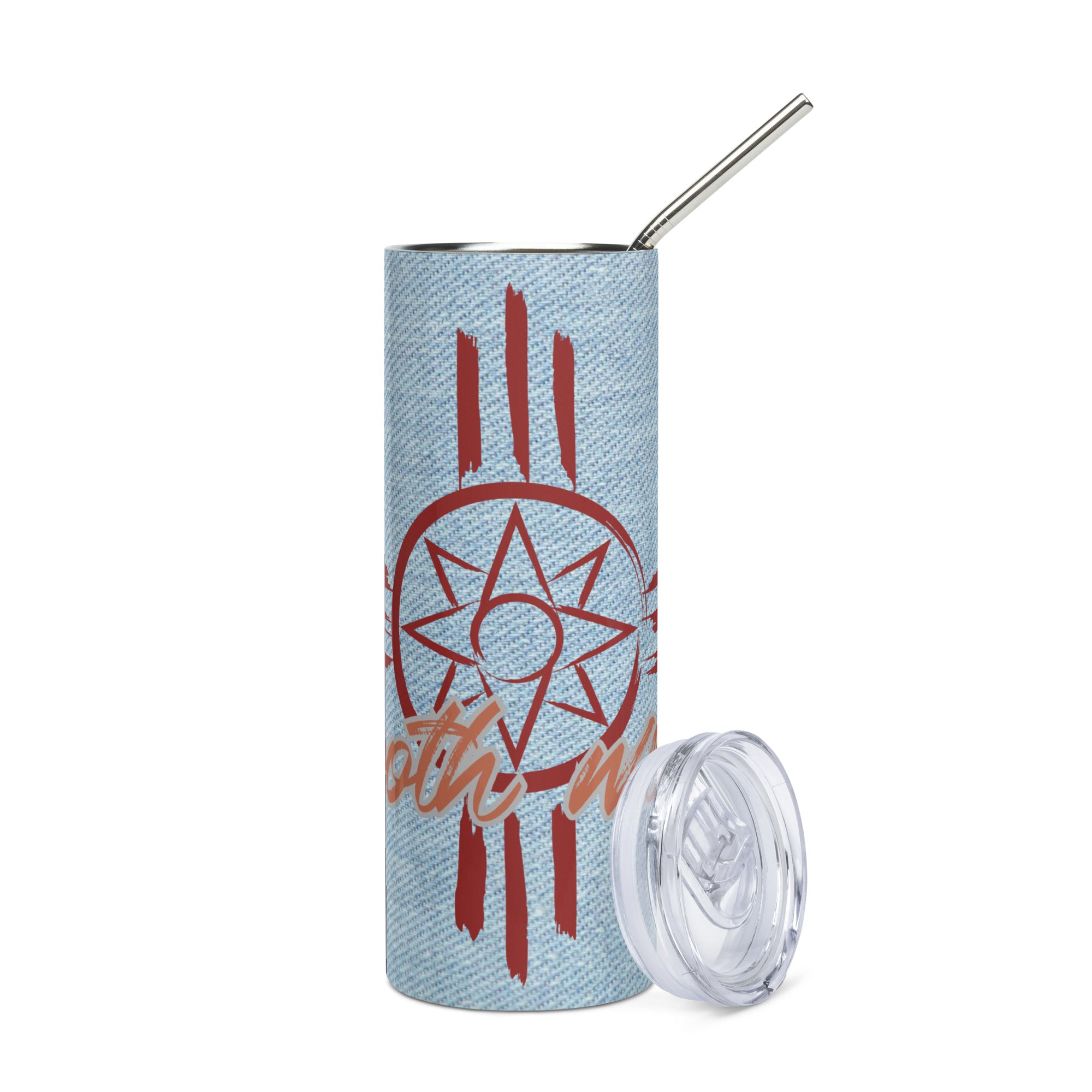 Southwestern Boot Wear: Reusable Stainless Steel Water Tumbler w/Straw