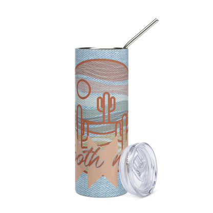 Southwestern Booth Wear: Reusable Stainless Steel Water Tumbler w/Straw