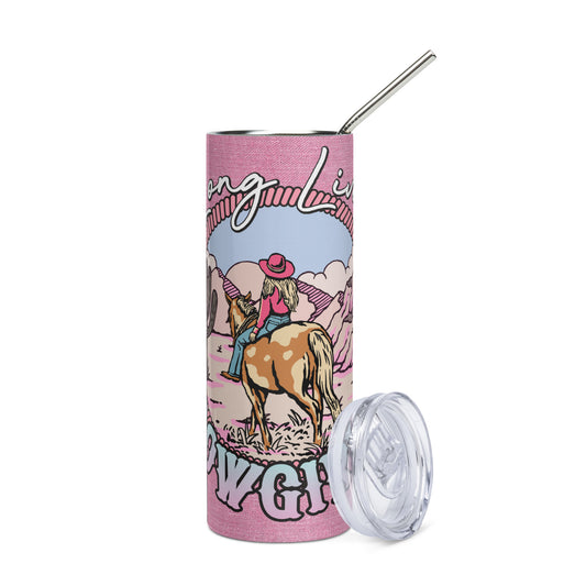 Cowgirl: Reusable Stainless Steel Tumbler w/Straw