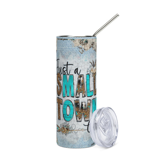 Just A Small Town Girl: Reusable Stainless Steel Water Tumbler w/Straw