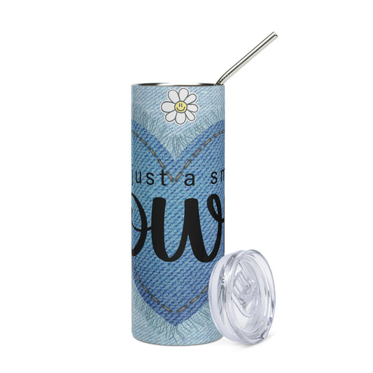 Just A Small Town Girl: Reusable Stainless Steel Water Tumbler w/Straw