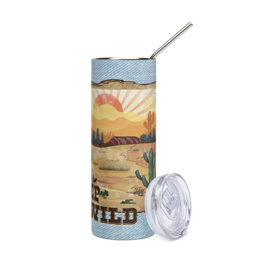 Wild Soul: Reusable Stainless Steel Water Tumbler w/Straw
