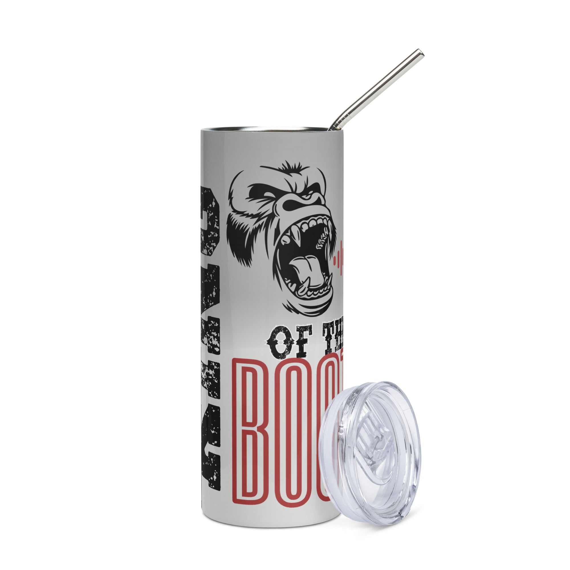 King Of The Booth: Gorilla: Reusable Stainless Steel Water Tumbler w/Straw