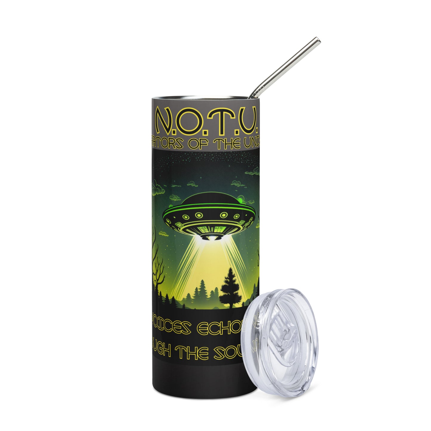 N.O.T.U. Narrators of the Universe: Reusable Stainless Steel Water Tumbler w/Straw