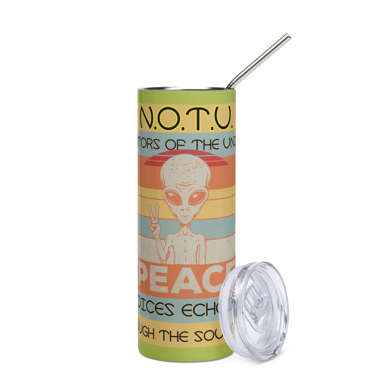 N.O.T.U. Narrators of the Universe: Reusable Stainless Steel Water Tumbler w/Straw