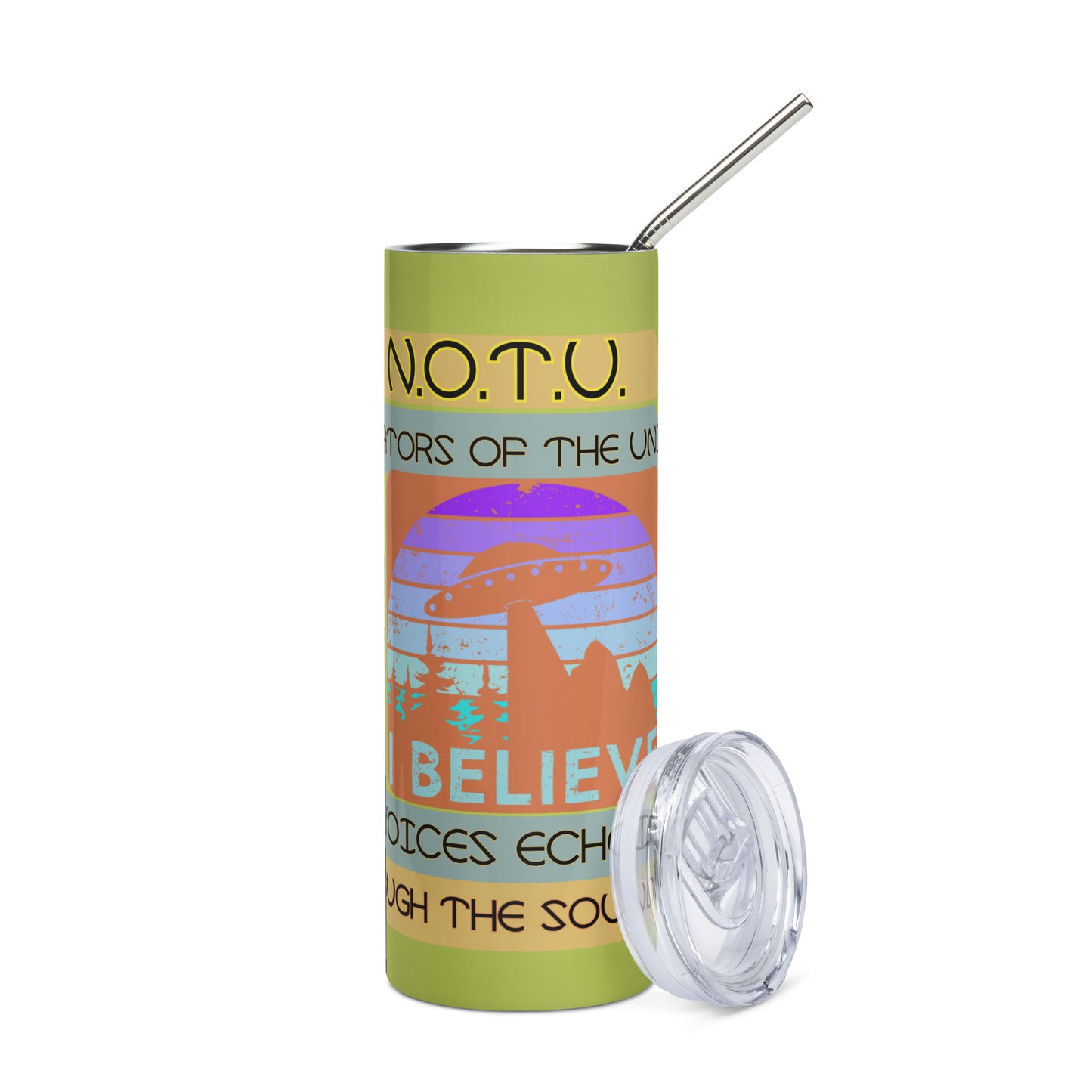 N.O.T.U. Narrators of the Universe: Reusable Stainless Steel Water Tumbler w/Straw