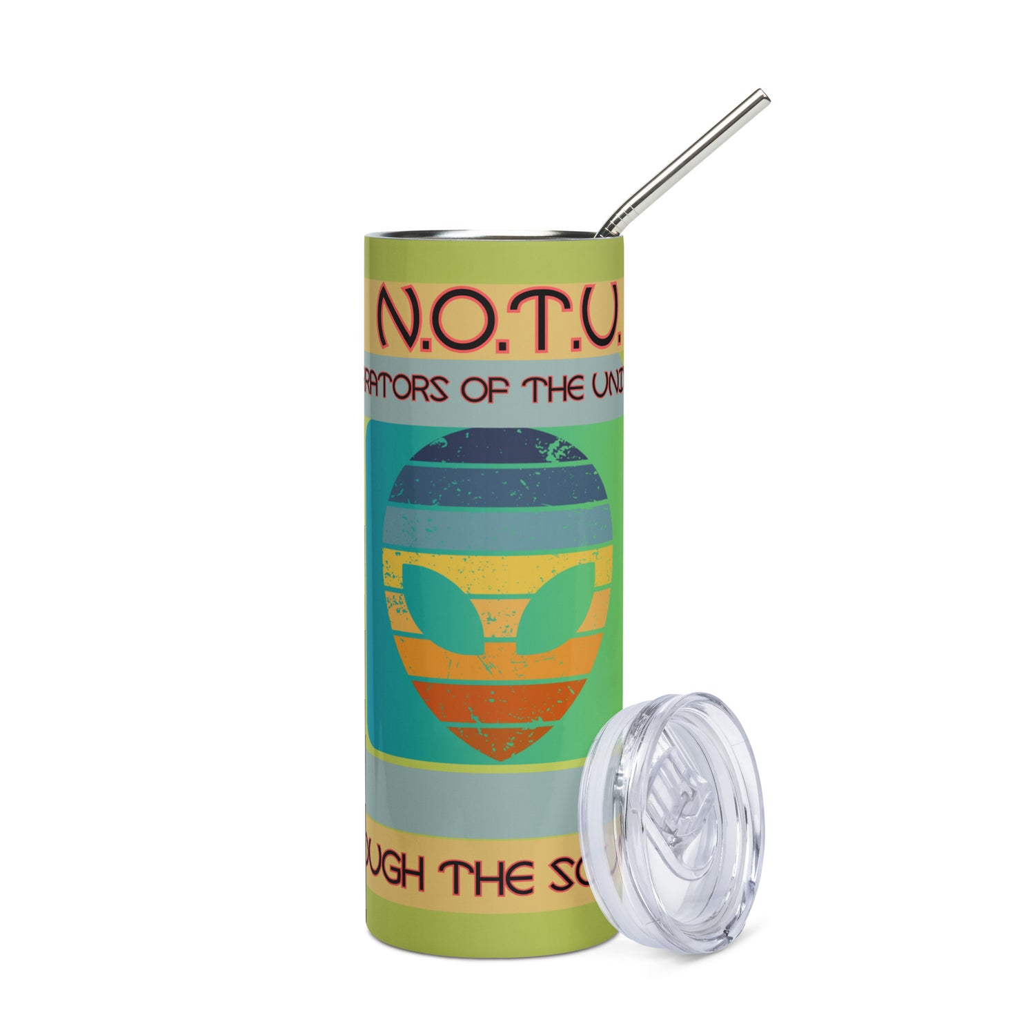 N.O.T.U. Narrators of the Universe: Reusable Stainless Steel Water Tumbler w/Straw