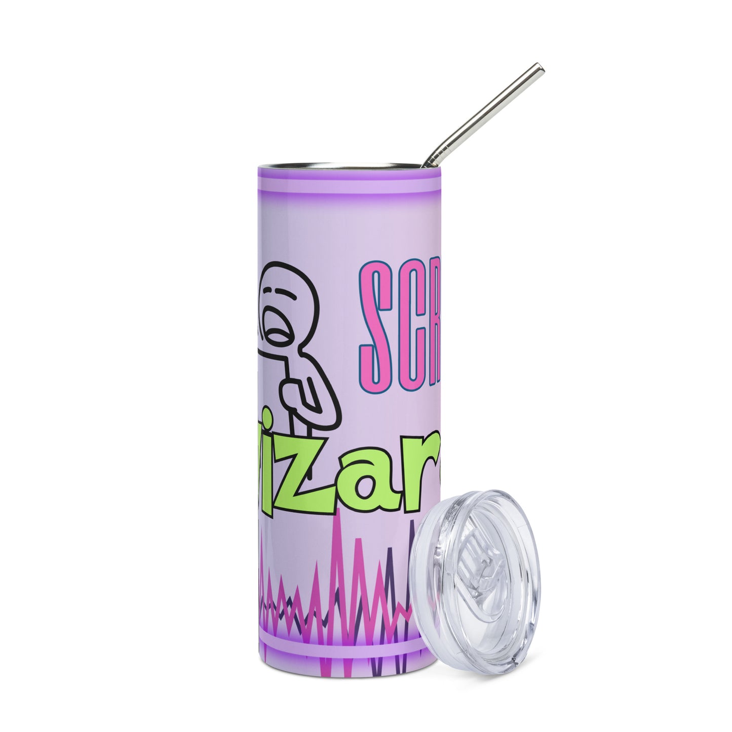 Script Wizard: Reusable Stainless Steel Water Tumbler w/Straw