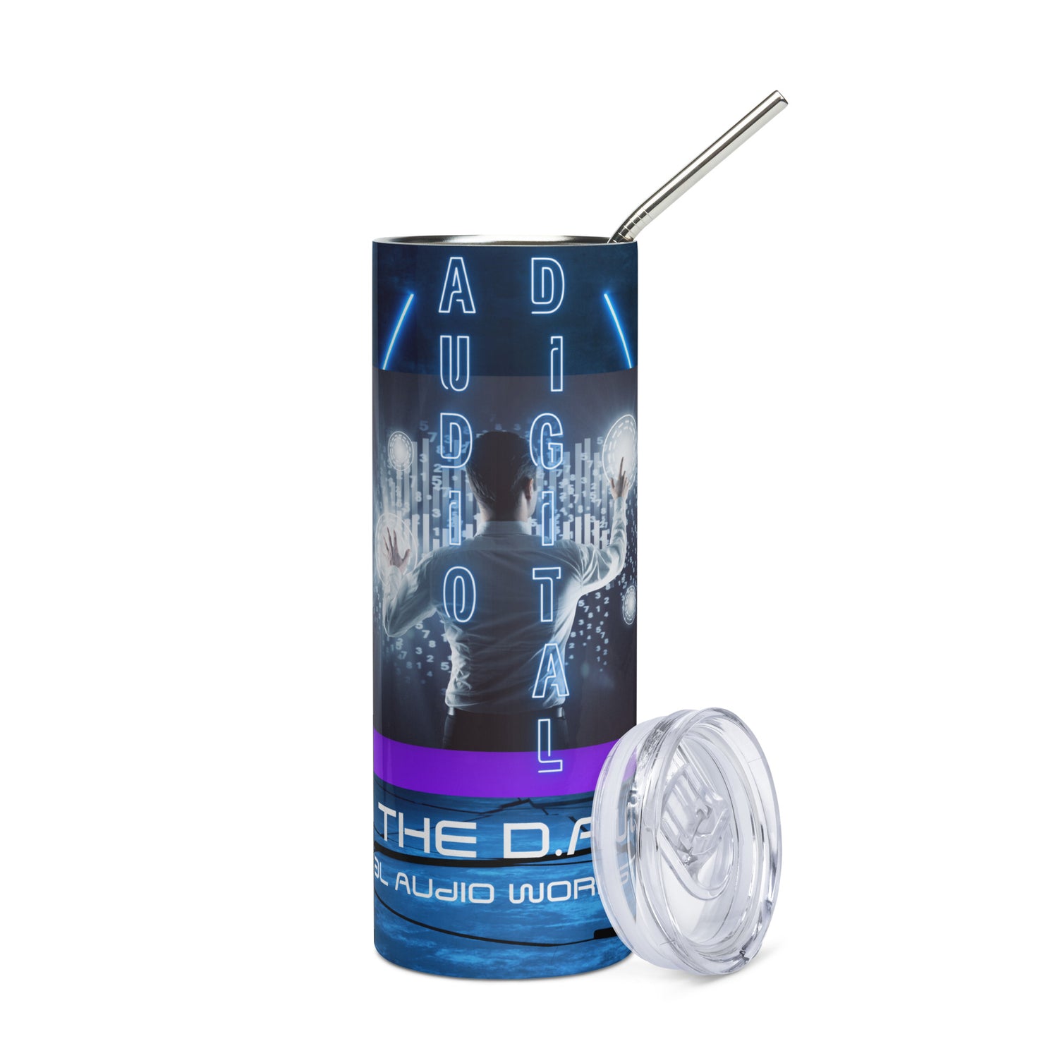 D.A.W. Audio Editor: Voice Over: Reusable Stainless Steel Water Tumbler w/Straw