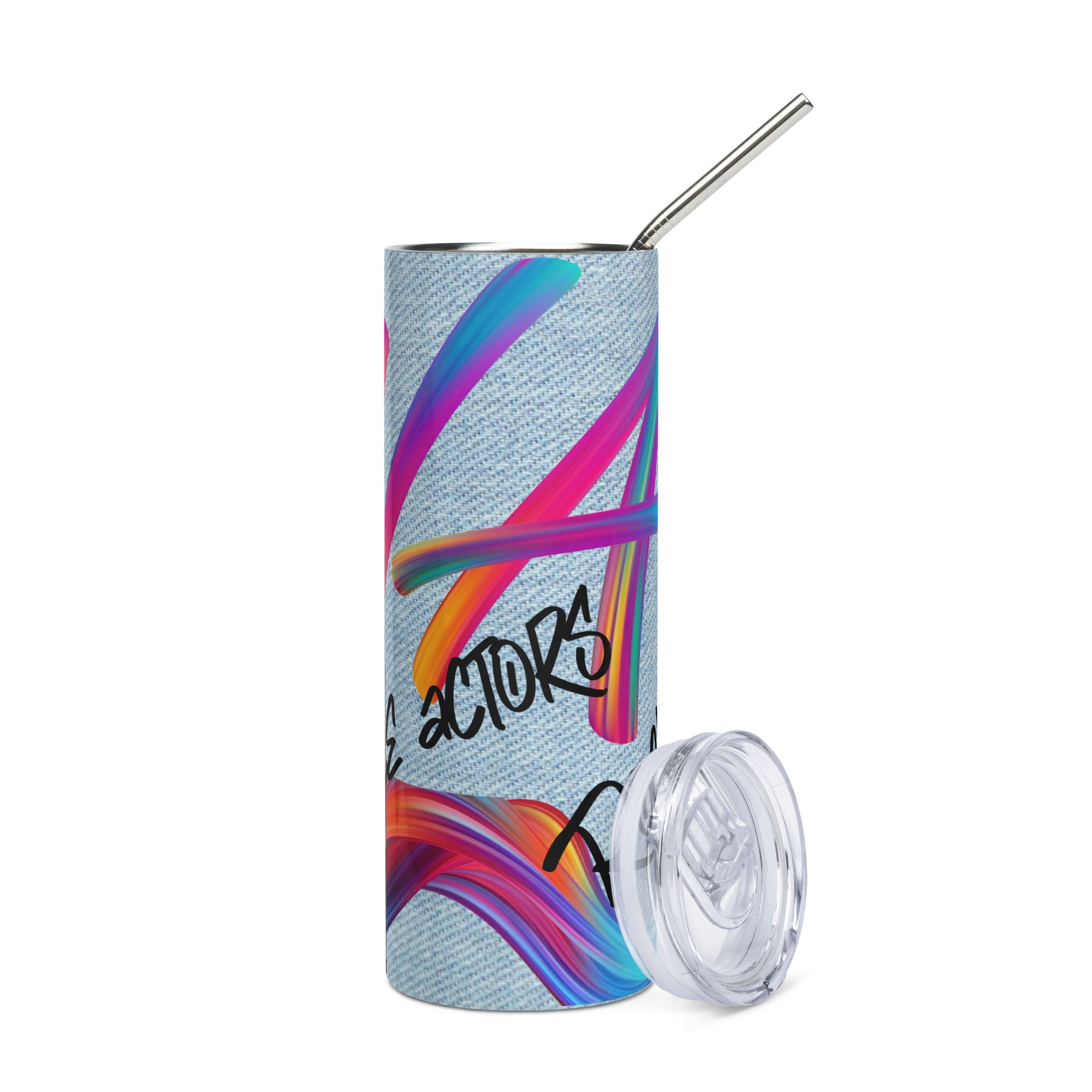 V.A. Voice Actors Rock: Reusable Stainless Steel Water Tumbler w/Straw