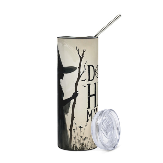 Halloween Witches Don't Hex My Vibe: Reusable Stainless Steel Water Tumbler w/Straw