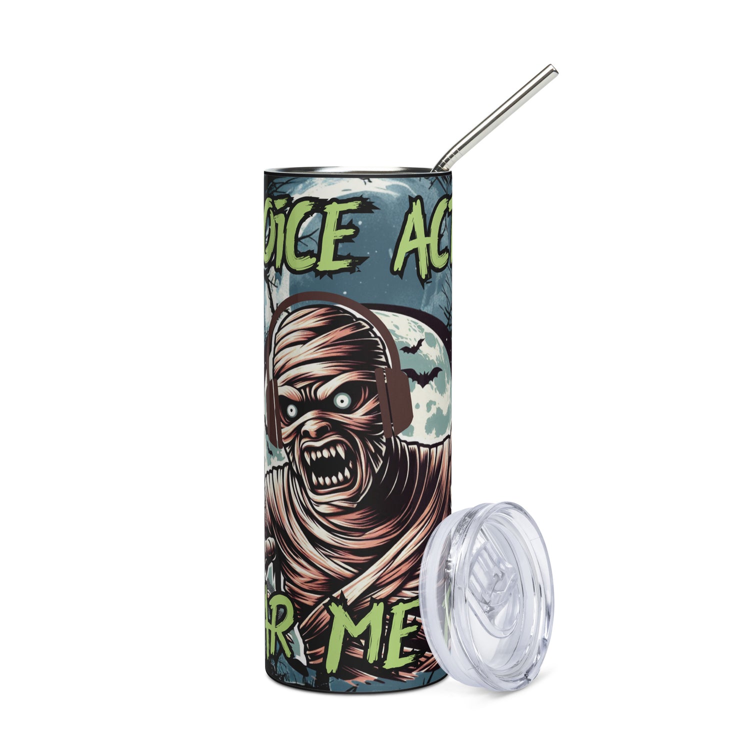 Halloween Voice Actor: Hear Me Roar: Reusable Stainless Steel Water Tumbler w/Straw