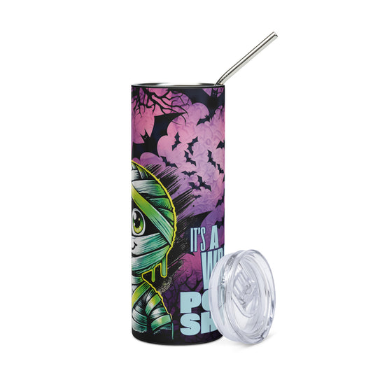 Halloween Mummy: It's A Wrap: Podcast: Reusable Stainless Steel Water Tumbler w/Straw