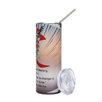 Anime Voice Over Quote: Reusable Stainless Steel Water Tumbler w/Straw