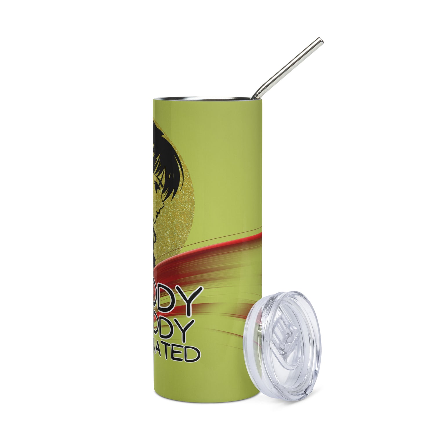 Anime Voice Over: Moody Broody: Reusable Stainless Steel Water Tumbler w/Straw