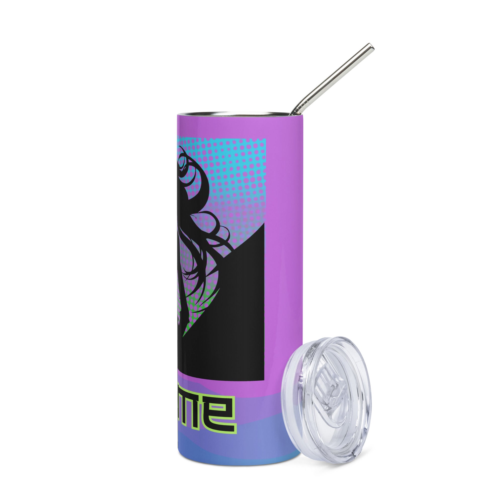 Anime Voice Over: Style: Reusable Stainless Steel Water Tumbler w/Straw