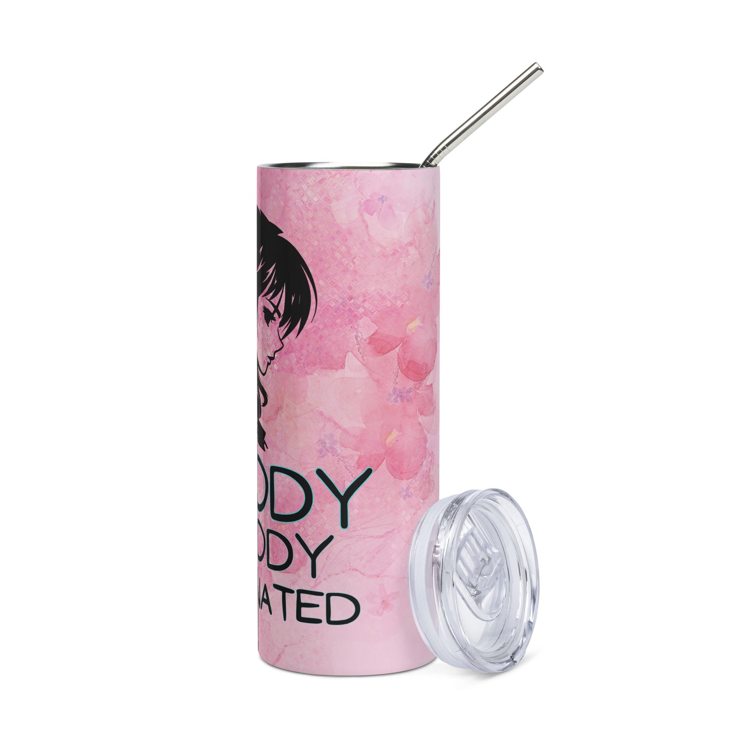 Anime Voice Over: Moody Broody: Reusable Stainless Steel Water Tumbler w/Straw