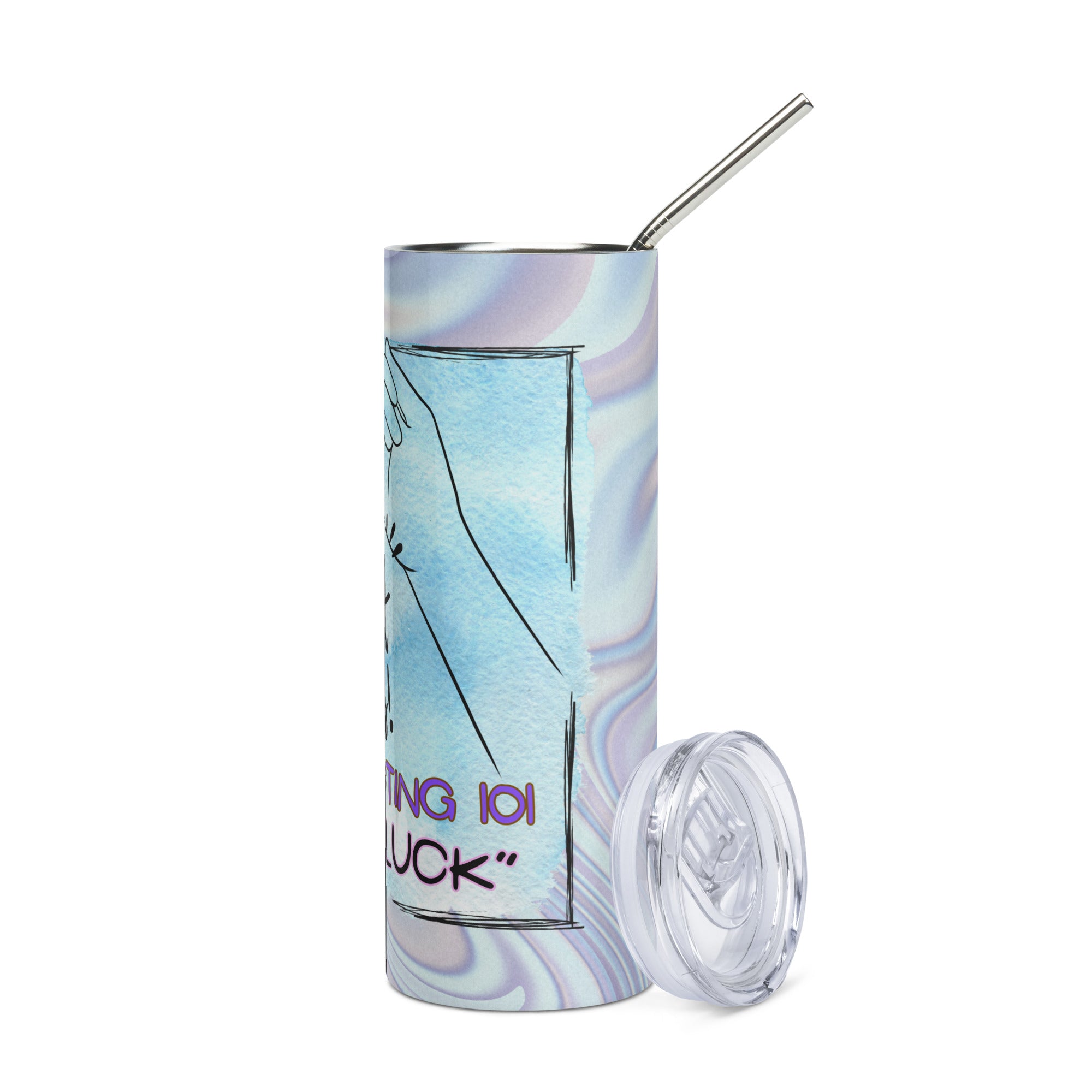 Pinky Luck Voice Over: Reusable Stainless Steel Water Tumbler w/Straw