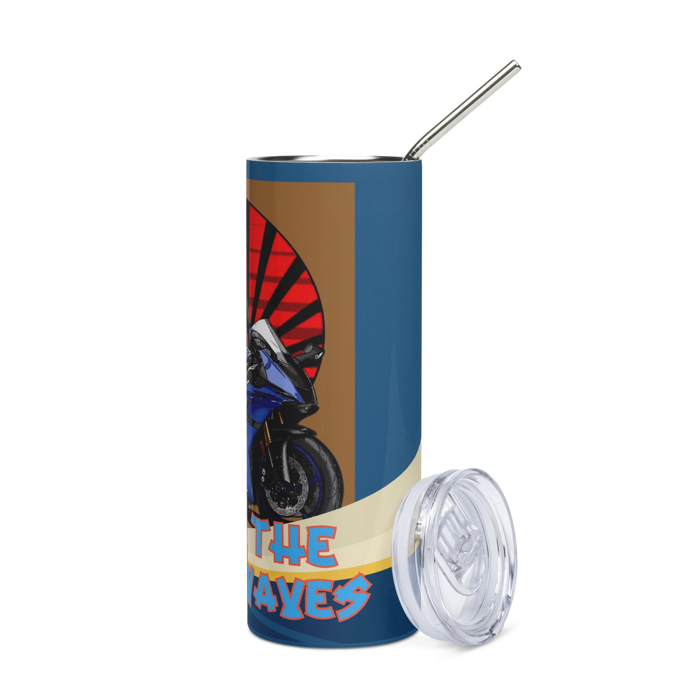 Anime Voice Over: Ridin' The Soundwaves: Reusable Stainless Steel Water Tumbler w/Straw