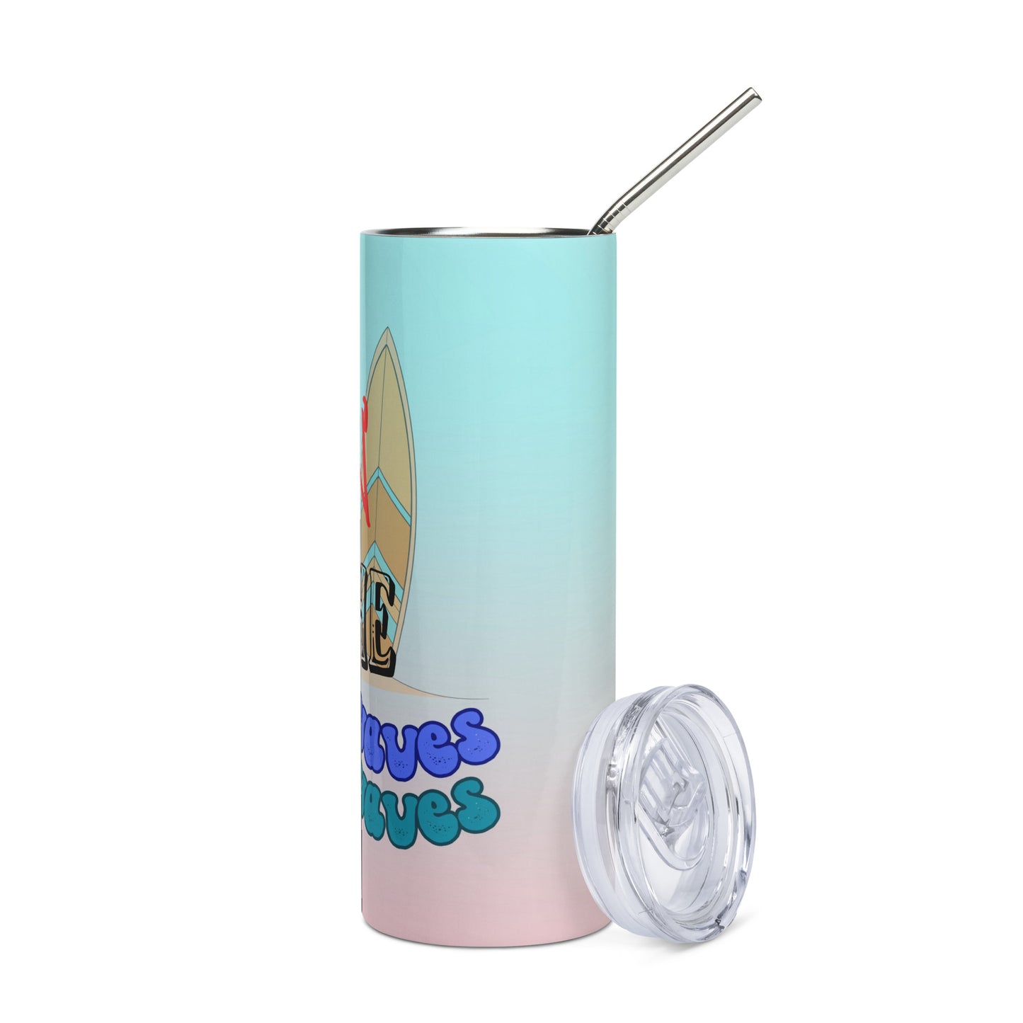 Surfin' The Soundwaves: Voice Over: Reusable Stainless Steel Water Tumbler w/Straw