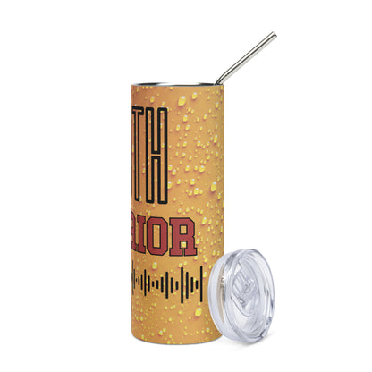 Booth Warrior Voice Over: Orange: Reusable Stainless Steel Water Tumbler w/Straw