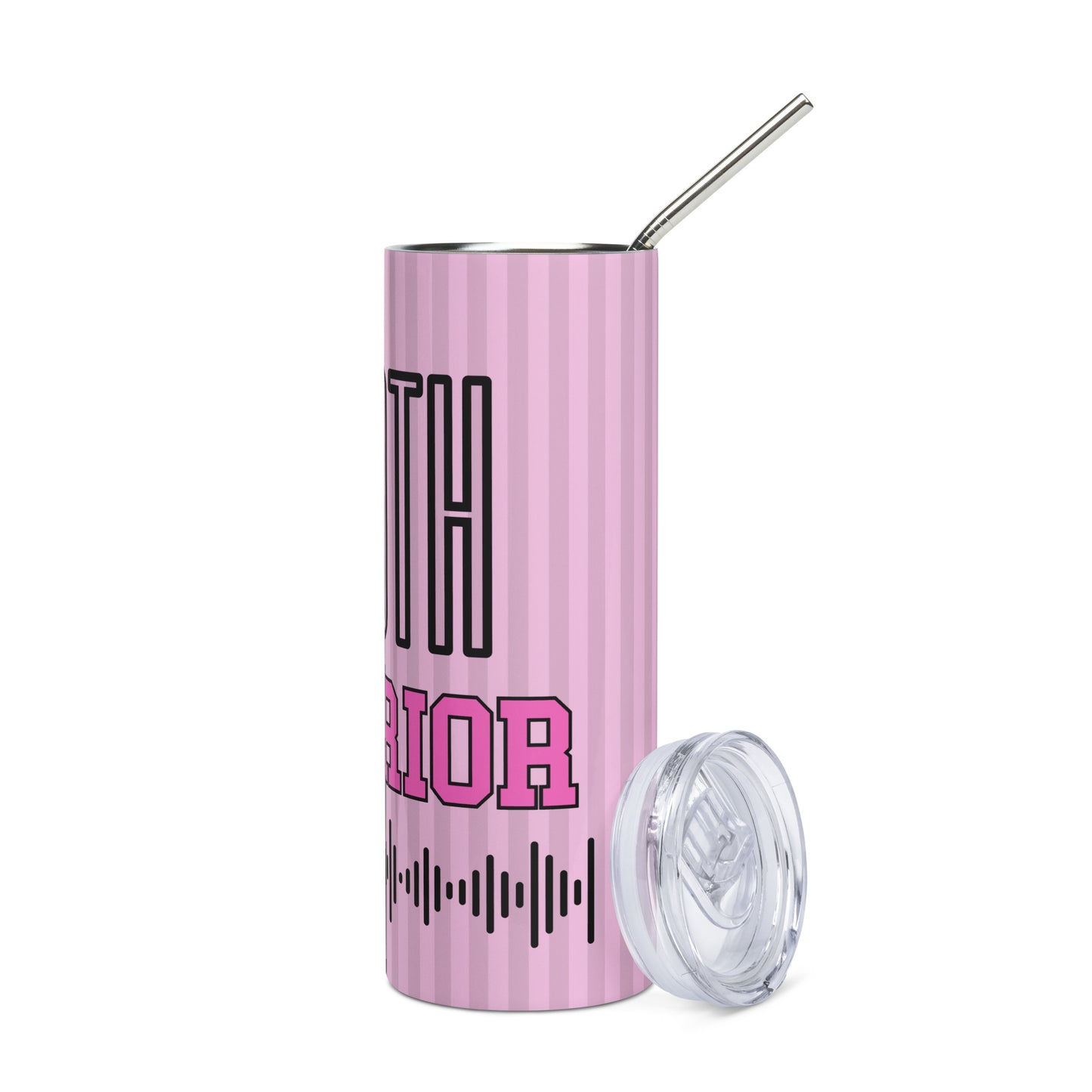 Booth Warrior Voice Over: Pink: Reusable Stainless Steel Water Tumbler w/Straw