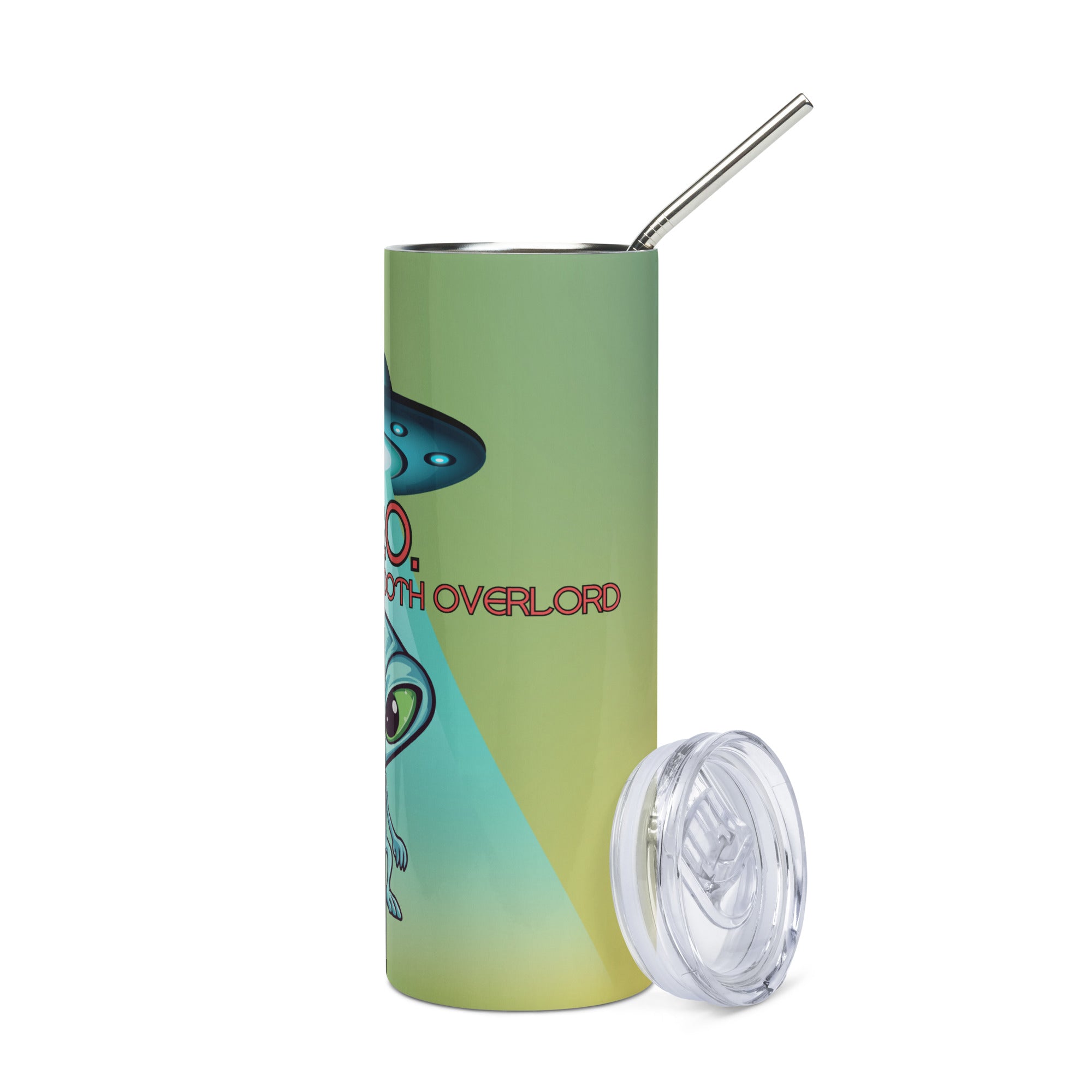 U.B.O. Unidentified Booth Overlord: Reusable Stainless Steel Water Tumbler w/Straw