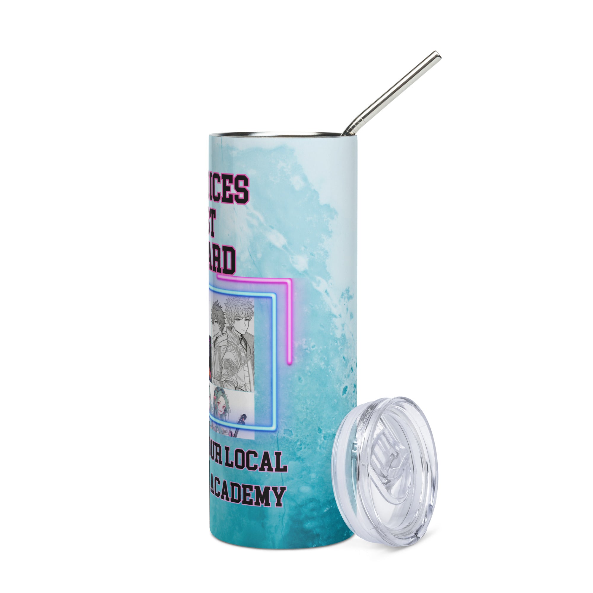 Our Voices Must Be Heard: Anime Animation: Reusable Stainless Steel Water Tumbler w/Straw