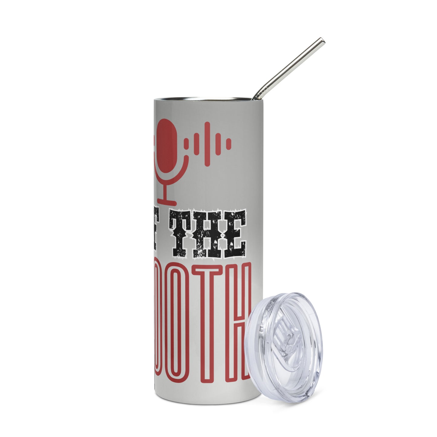 King Of The Booth: Red: Reusable Stainless Steel Water Tumbler w/Straw