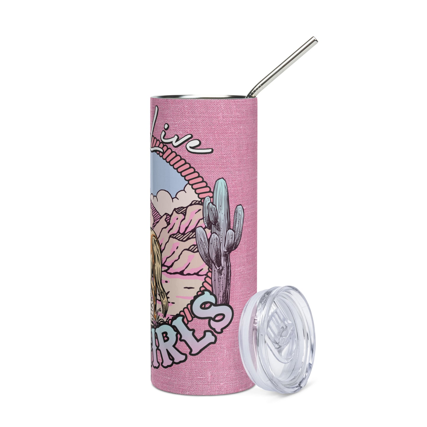 Cowgirl: Reusable Stainless Steel Tumbler w/Straw