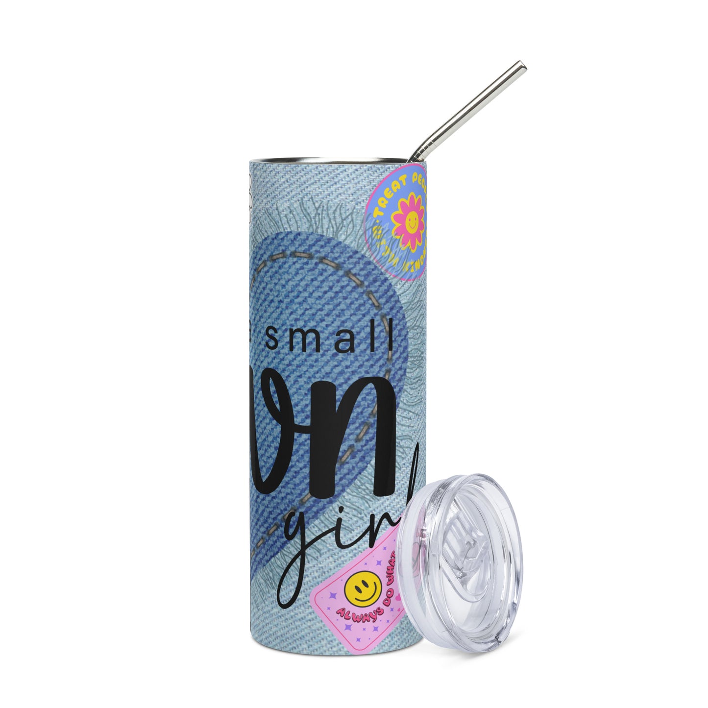 Just A Small Town Girl: Reusable Stainless Steel Water Tumbler w/Straw