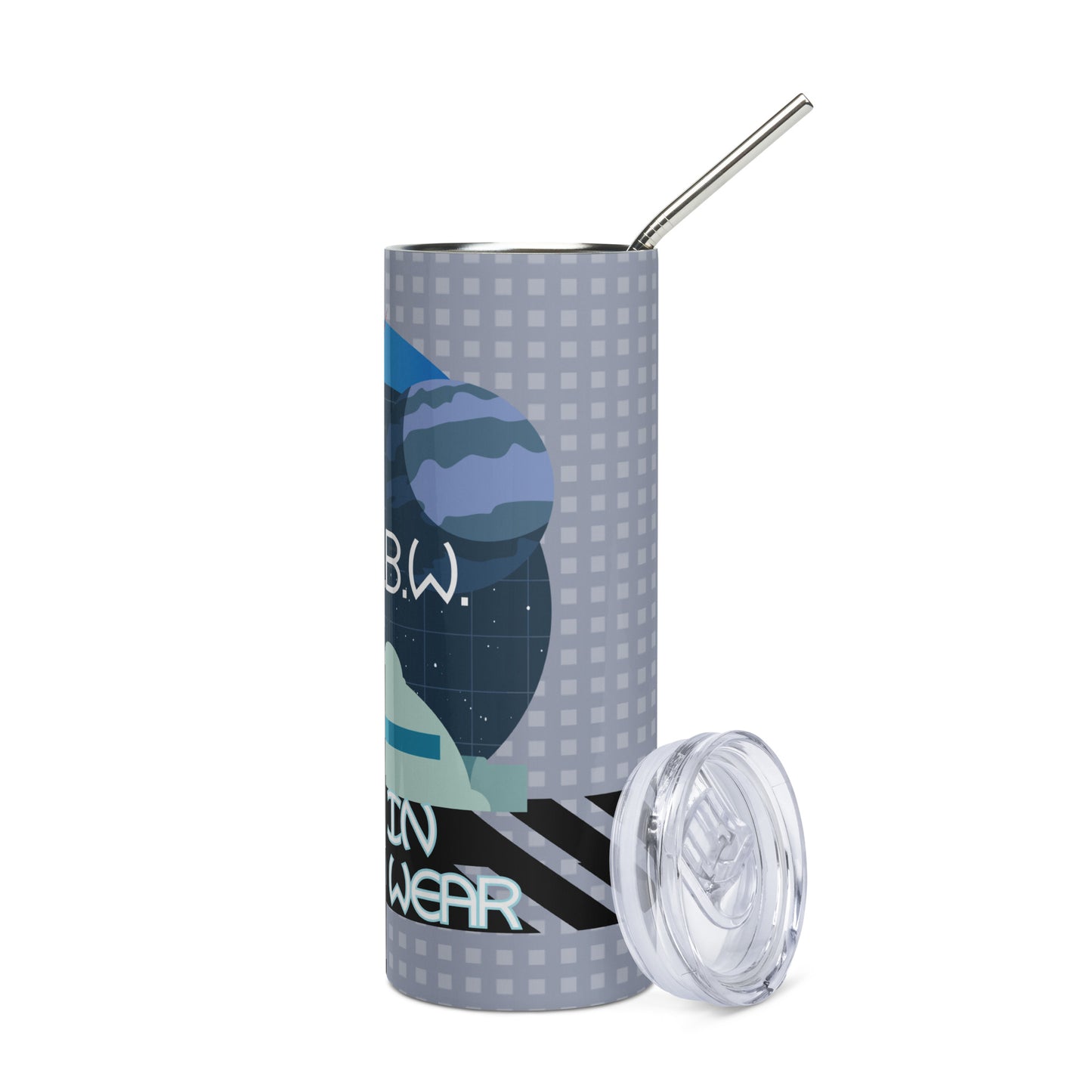 M.I.B.W. Men In Booth Wear: Reusable Stainless Steel Water Tumbler w/Straw